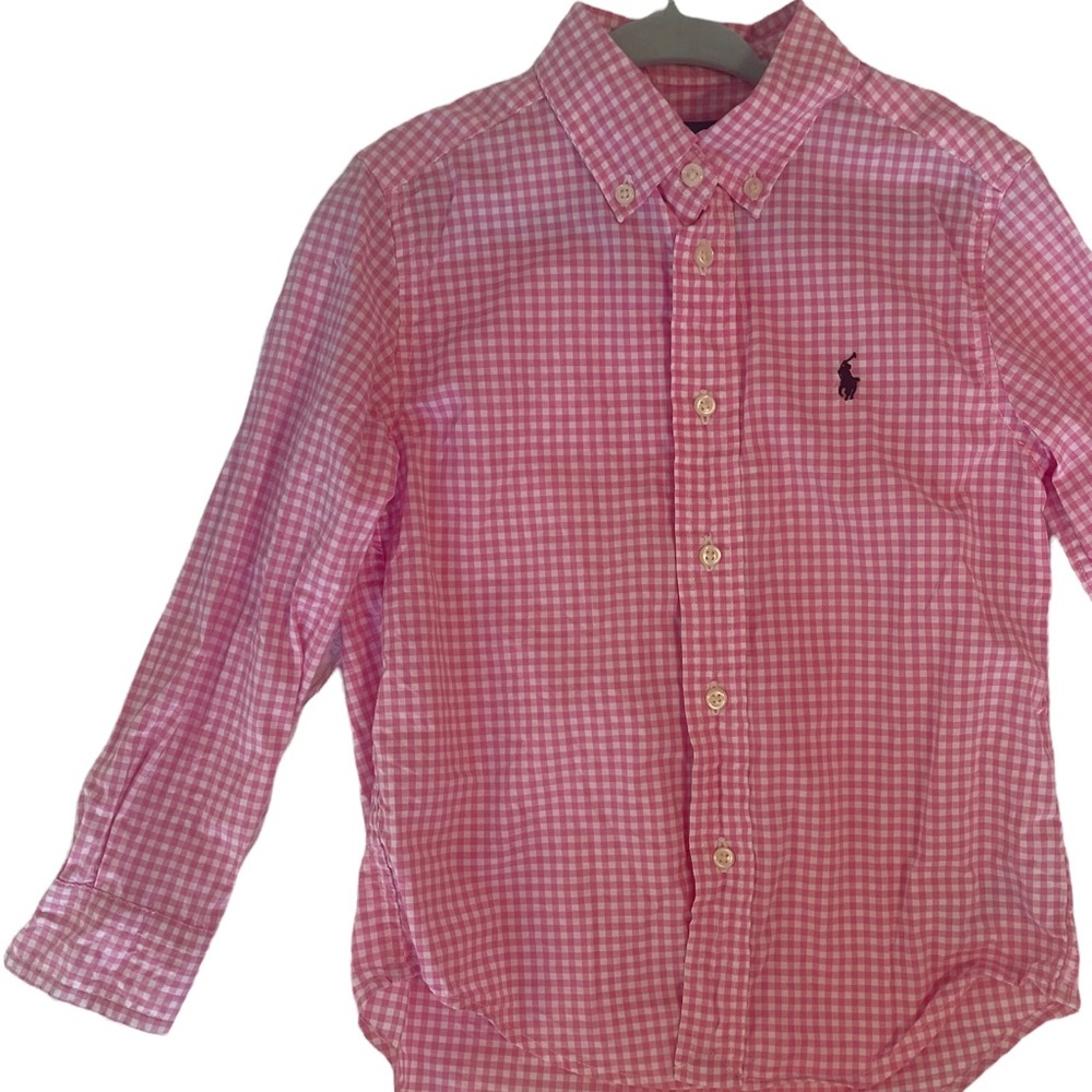 Ralph Lauren Pink & White Boy’s Button Down Shirt, Size 4T, New